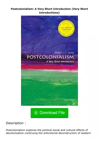 (❤️pdf)full✔download Postcolonialism: A Very Short Introduction (Very Short In