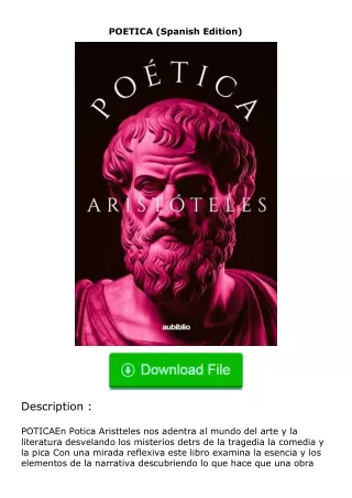 Download⚡PDF❤ POETICA (Spanish Edition)