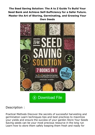 (❤️pdf)full✔download The Seed Saving Solution: The A to Z Guide To Build Your