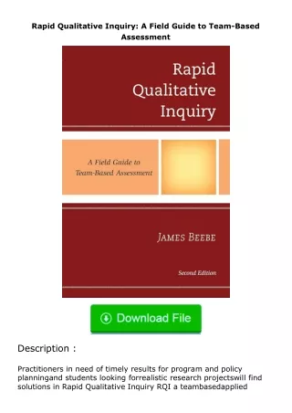 ❤️get (⚡️pdf⚡️) download Rapid Qualitative Inquiry: A Field Guide to Team-Base