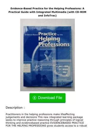 full✔download️⚡(pdf) Evidence-Based Practice for the Helping Professions: A Pr