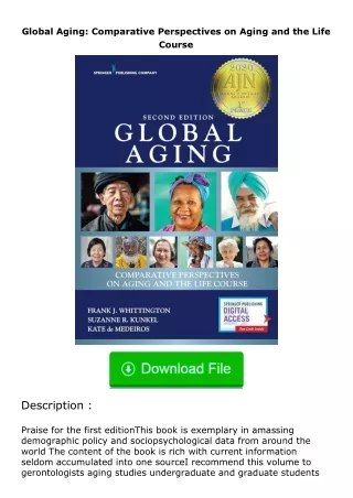 Download⚡PDF❤ Global Aging: Comparative Perspectives on Aging and the Life Cou