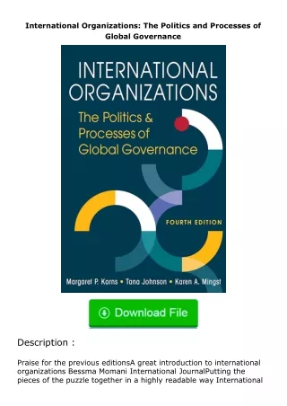 full✔download️⚡(pdf) International Organizations: The Politics and Processes o