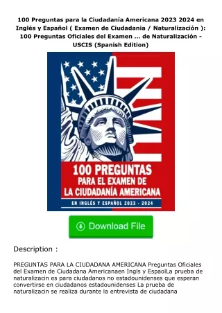 (❤️pdf)full✔download 100 Preguntas para la Ciudadanía Americana 2023 2024 en I