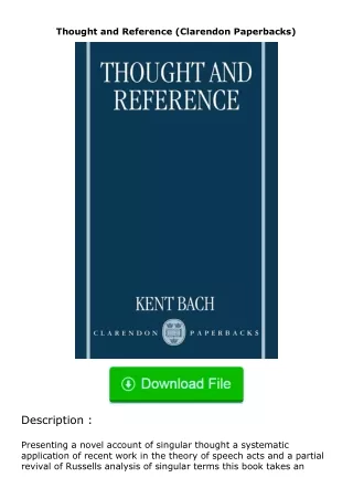 download⚡[PDF]❤ Thought and Reference (Clarendon Paperbacks)