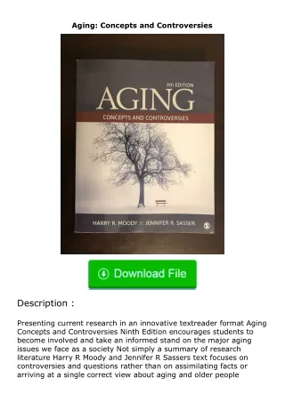 pdf❤(download)⚡ Aging: Concepts and Controversies