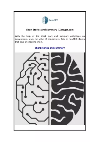 Short Stories And Summary  Zerogpt.com