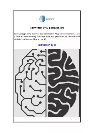 Is It Written By Ai  Zerogpt.com