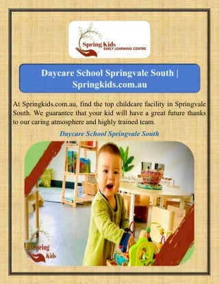 Daycare School Springvale South Springkids.com.au