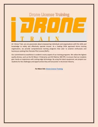 Drone License Training