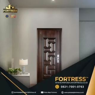 BERKELAS!!! WA 0821 7001 0763 (FORTRESS) Pintu Rumah Putih Minimalis di Jayapura