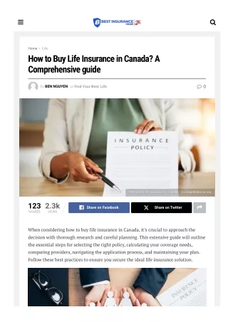 Steps to Buying Life Insurance in Canada