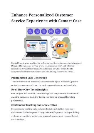 Enhance Personalized Customer Service Experience with Csmart Case