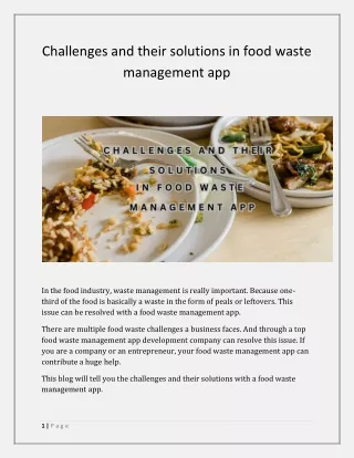 Challenges and their solutions in food waste management app