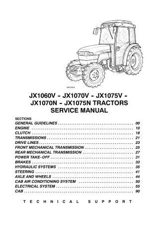 CASE IH JX1070V Tractor Service Repair Manual Instant Download