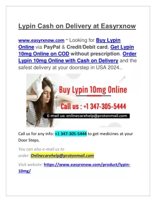 Lypin 10mg Cash on Delivery at Easyrxnow