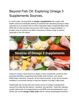 Exploring Omega 3 Sources: Beyond the Realm of Fish Oil