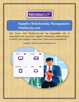 Supplier Relationship Management | Nimbles2p.com