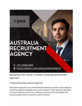 Navigating Your Career: A Guide to Australia Recruitment Agencies