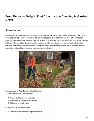 From Debris to Delight Post Construction Cleaning in Garden Grove