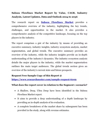 Subsea Flowlines Market