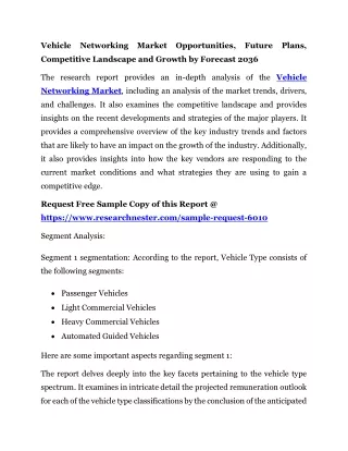 Vehicle Networking Market