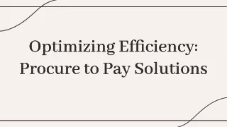 Strategic Sourcing Solutions | Source to Pay Consulting