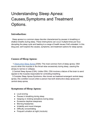 Understanding Sleep Apnea_     Causes ,Symptoms and Treatment Options