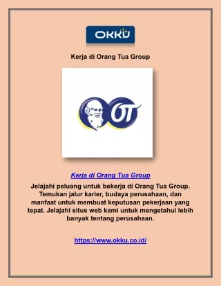 Kerja di Orang Tua Group