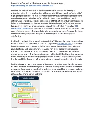 Seamless Integration: Cloud-Based HR Software for UAE Companies