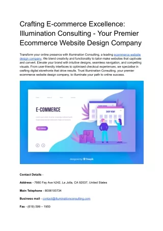 Crafting E-commerce Excellence_ Illumination Consulting - Your Premier Ecommerce Website Design Company