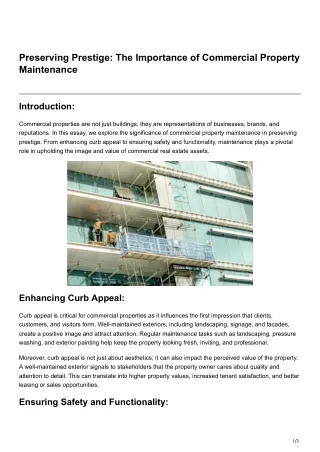 Preserving Prestige The Importance of Commercial Property Maintenance