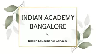 Indian Academy Bangalore