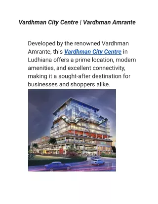 Vardhman City Centre | Vardhman Amrante