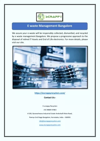 E waste Management Bangalore