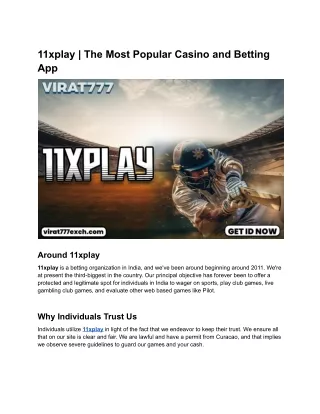 11xplay _ The Most Popular Casino and Betting App