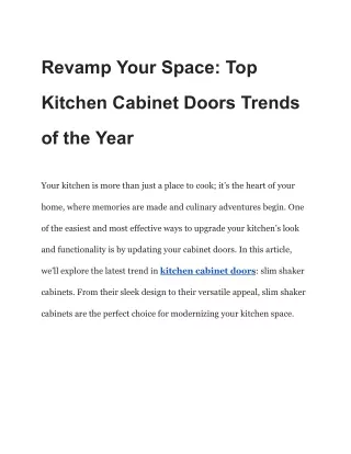 Revamp Your Space_ Top Kitchen Cabinet Doors Trends of the Year