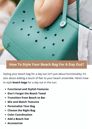 How To Style Your Beach Bag For A Day Out?