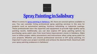 Spray Painting in Salisbury