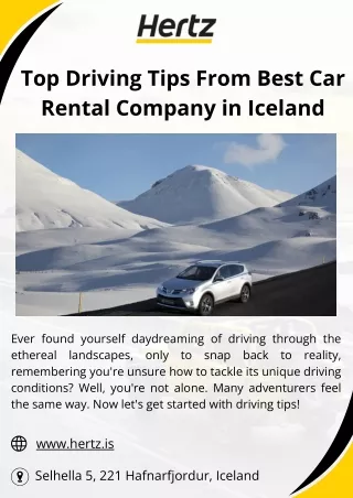 Essential Driving Tips From Best Car Rental Company in Iceland - Hertz Iceland