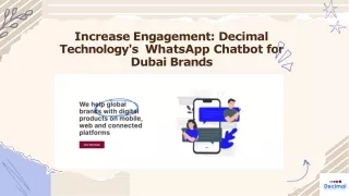 Increase Engagement Decimal Technology's WhatsApp Chatbot for Dubai Brands