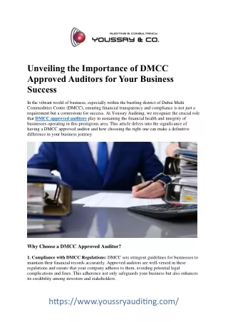 Expert DMCC Approved Auditors in Dubai