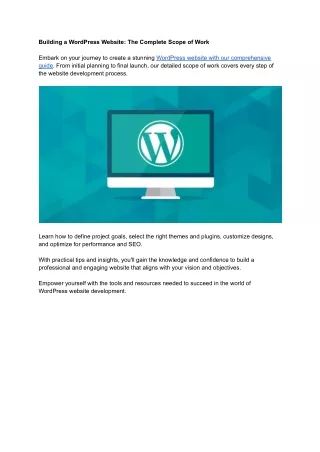 Building a WordPress Website: The Complete Scope of Work