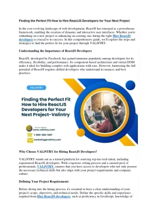 Finding the Perfect Fit How to Hire ReactJS Developers for Your Next Project