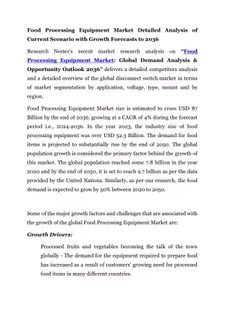 Food Processing Equipment Market