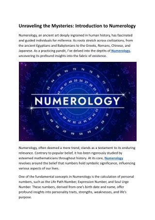 Unraveling the Mysteries_ Introduction to Numerology