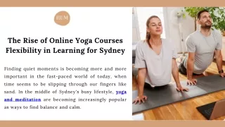 The Rise of Online Yoga Courses Flexibility in Learning for Sydney