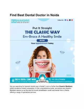 Find Best Dental Doctor in Noida