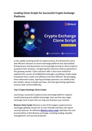 Crypto Exchange Clone Scripts