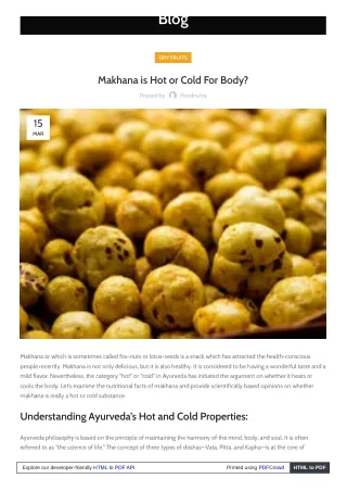 The Temperature of Makhana: Is It Right for You?